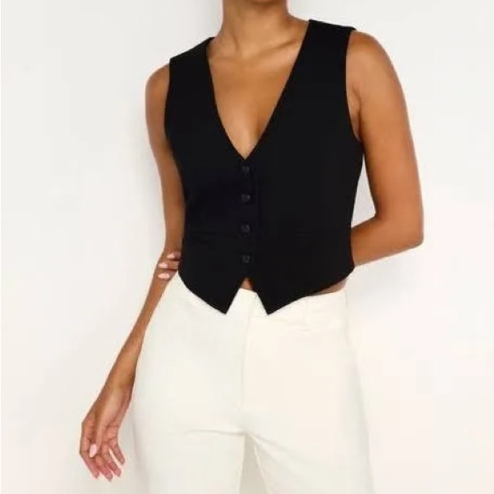 Black Button-Up Vest - good American